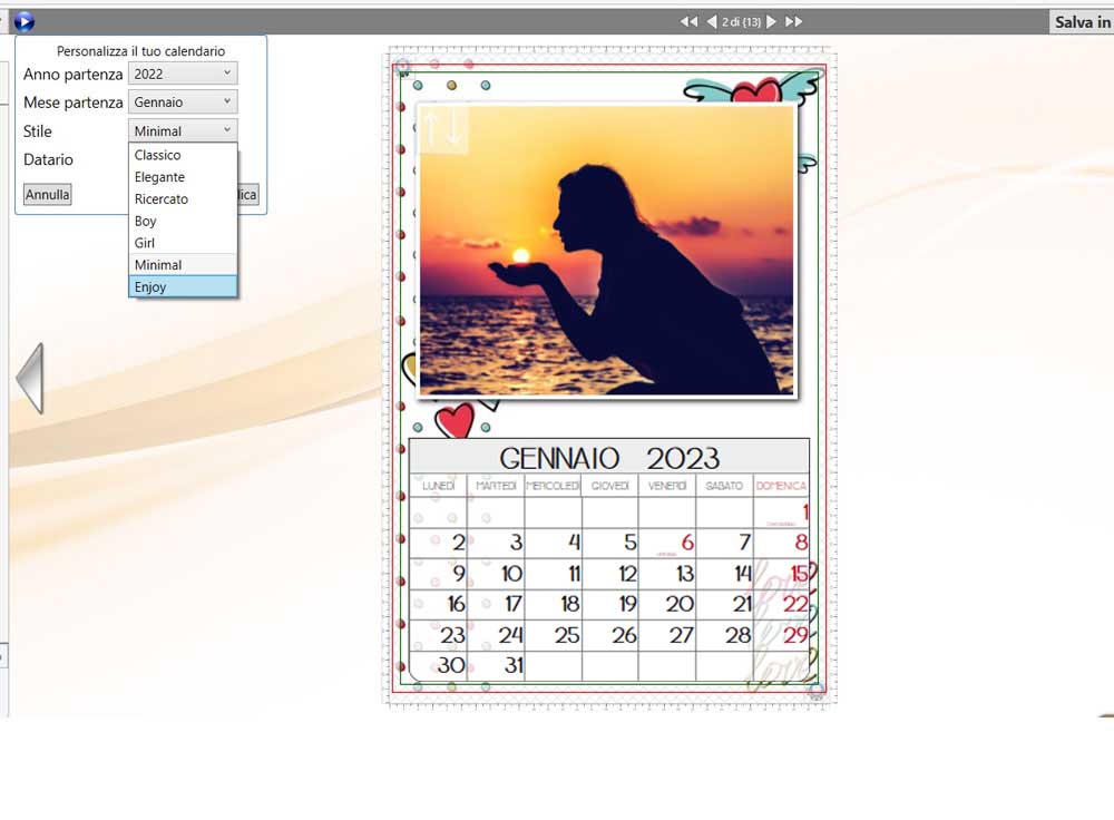 creare calendari personalizzati