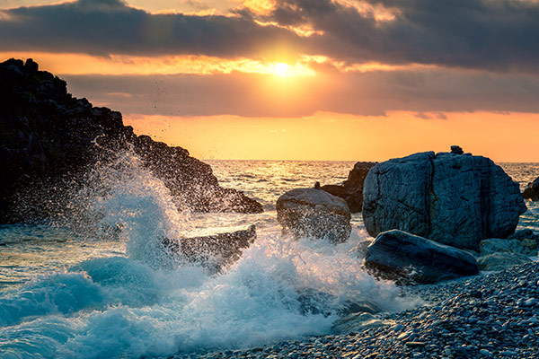 fotografia mare notturna