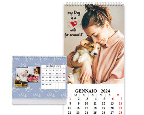 Calendario con foto animali