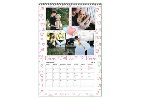 calendario con foto personali layout