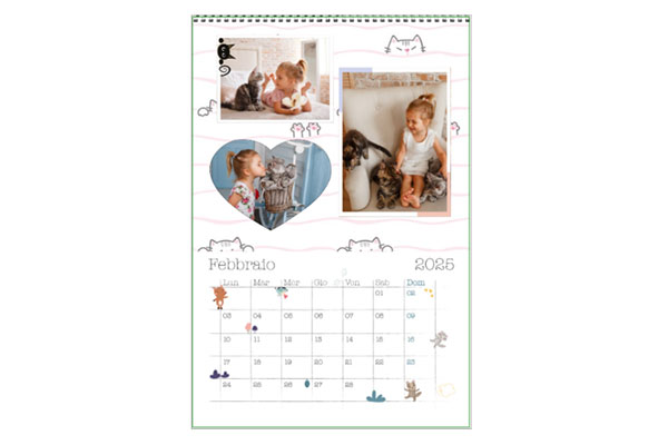 Calendario con foto animali layout