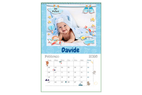 Calendario per bambini layout