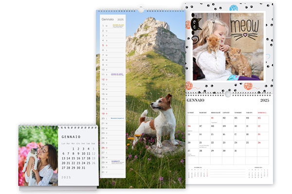 Calendario con foto animali