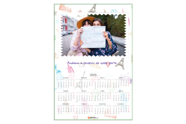 calendario con foto personali layout