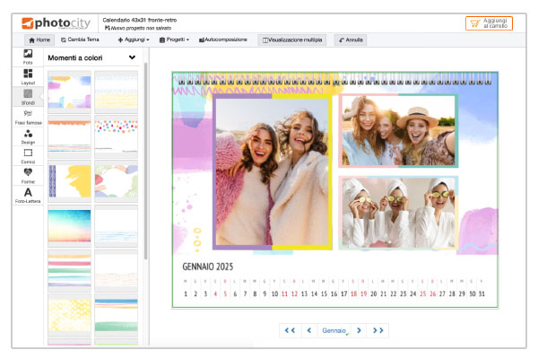 Effetti foto calendario personalizzabile