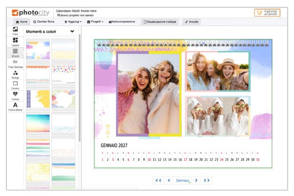 Effetti foto calendario personalizzabile
