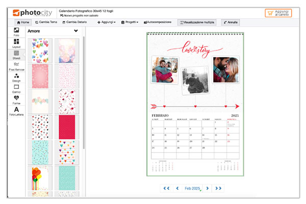 Effetti foto calendario con foto personali