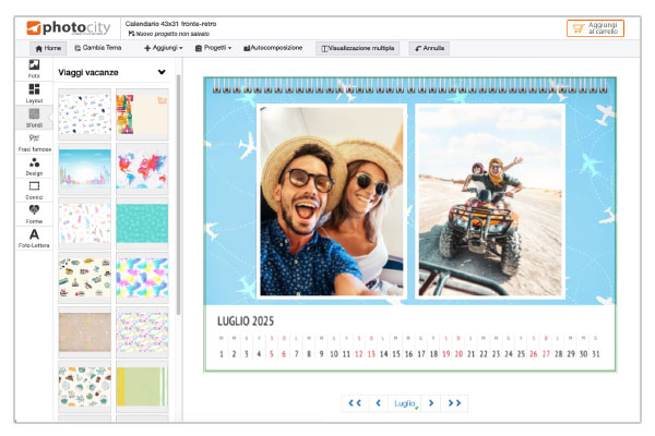 Effetti foto calendario con foto personali