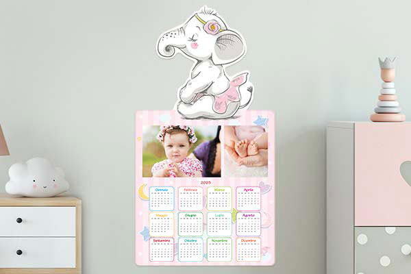 calendario mirai elefante rosa