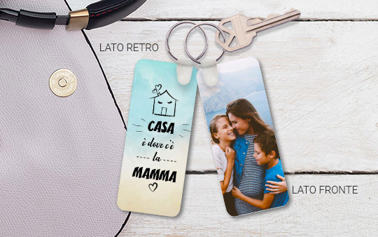Portachiavi in policarbonato rettangolare fronte retro