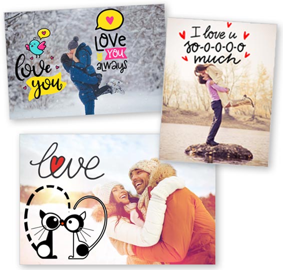 foto personalizzate con stickers amore